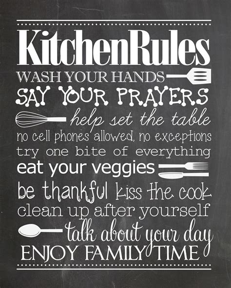 Printable Kitchen Rules Sign